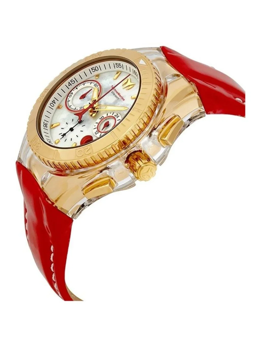 NWT Technomarine Cruise Valentine Chronograph Quartz White Mother of Pearl Dial